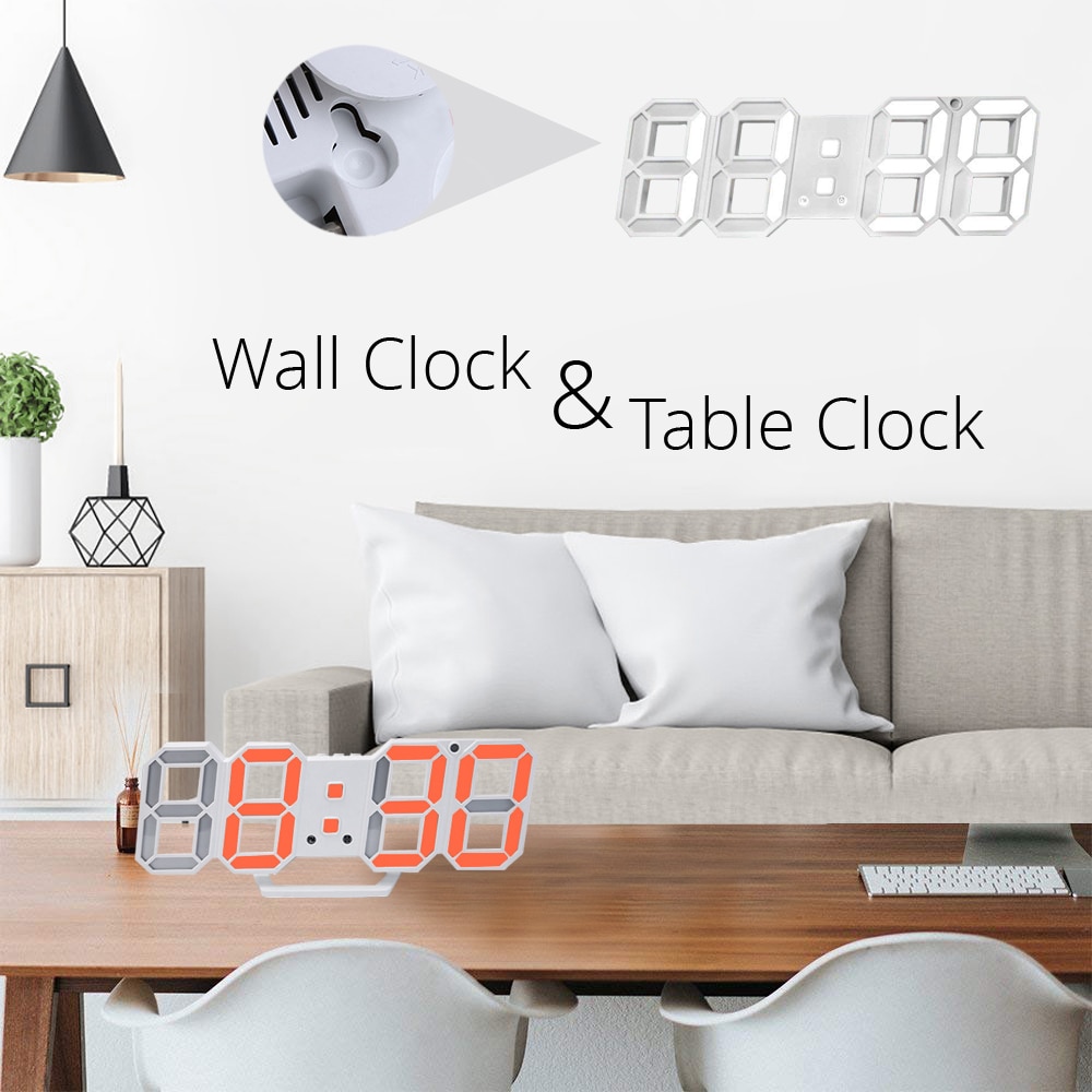 3D LED Digital Wall Clock