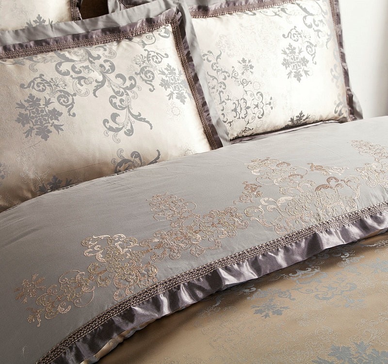 Luxury Silk Satin Bedding Set 6 Pcs